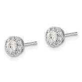 14k White Gold 1/3 carat Lab Grown Diamond VS/SI+ G+ Cluster Post Earrings